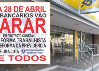 Sindicato dos Bancários de Itaperuna e Região divulga nota sobre greve geral no dia 28