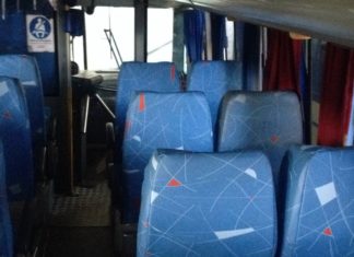 VIAÇÃO SANTA LÚCIA REFORMA BANCOS DE ÔNIBUS APÓS VANDALISMO.