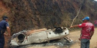 Motorista sofre acidente e carro pega fogo em Varre-Sai