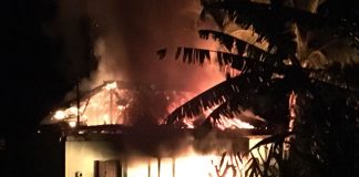 Casa pega fogo entre Itaperuna e Vargem Alegre