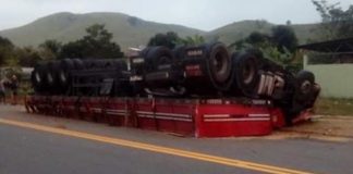 Caminhoneiro morre em acidente na RJ 186, em Itaperuna