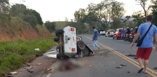 Motorista morre e passageiro tem a perna amputada em acidente na RJ 116, em Pádua