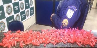 Suspeitos fogem pelo rio e abandonam mais de 200 pinos de cocaína em Bom Jesus