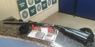 PM apreende arma e munições em Bom Jesus do Itabapoana