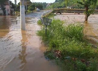 Rio Muriaé continua subindo em Itaperuna nesta terça-feira
